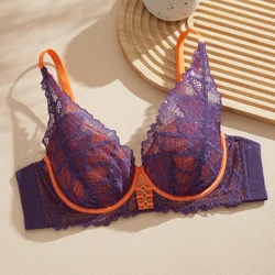 2025 Elegant Beauwear 75 80 85 C D Bra Women's 3/4 Cup Plunge Bras Sexy Lace Bra Unlined Underwire Bralette CW9525