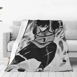 Itoshi Rin / Blue Lock Creative Design Light Thin Soft Flannel Blanket Blue Lock Manga Panel Blue Lock Rin Blue Lock Itoshi Rin