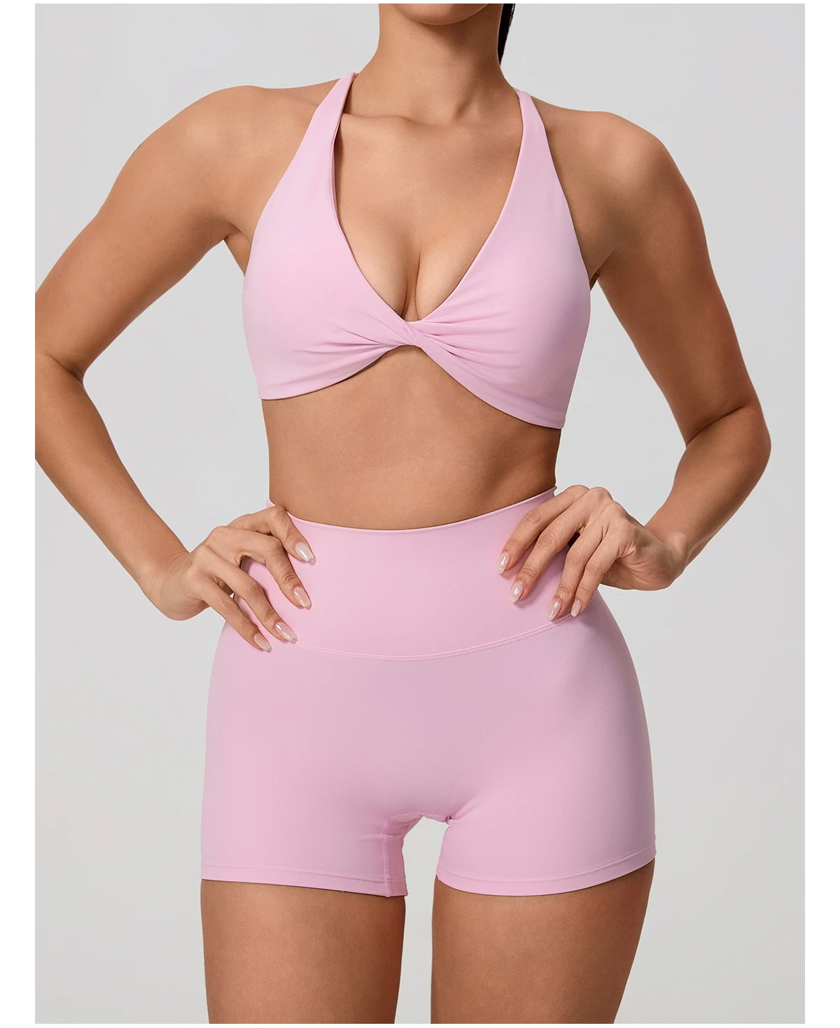 New Summer 2Pcs Women's Quick-Dry Sports Set V-Shaped Bra Female Sleeveless Yoga Outfit Gym Two-Piece Woman Sport Clothes