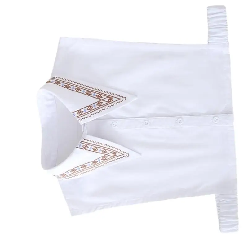 652F Women Collar Stylish Embroidery Shirt Collar Insert to Highlight Your Sweater Half Top Collar Fashion Half Top Blouse