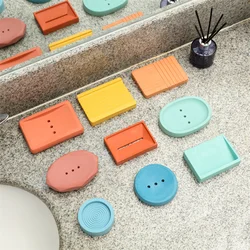 Boowan Nicole Soap Dish Concrete Silicone Mold Handmade Geometric Cement Mould Bathroom Decoration Tools