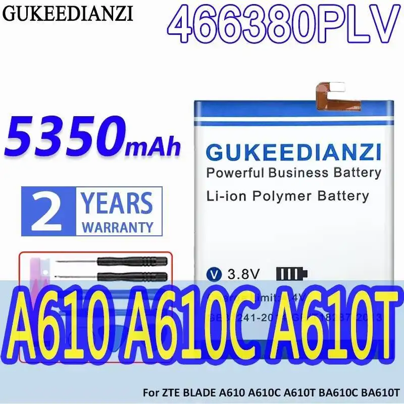 

Прочный аккумулятор для мобильного телефона Zte Blade A610 A610C A610T BA610C BA610T 466380PLV 5350 мАч, быстрая зарядка