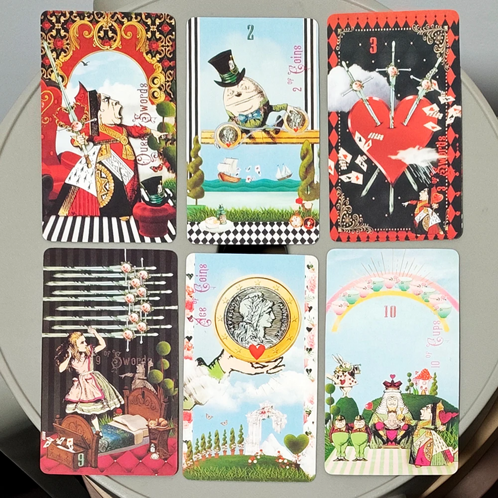 10.3*6cm Alice in Tarotland: A Whimsical 78-Card Journey Down The Rabbit Hole – Classic Tarot Deck