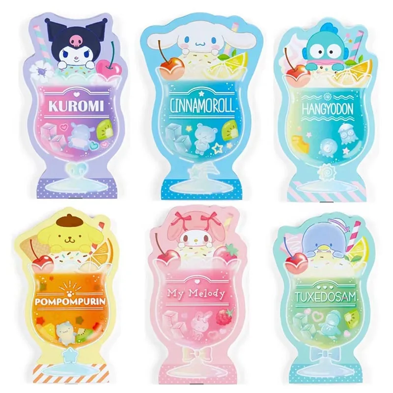 

12pcs/lot Sanrio Melody Kuromi Cinnamoroll Memo Pad Sticky Notes Stationery Label Notepad Planner Sticker Post School Supply