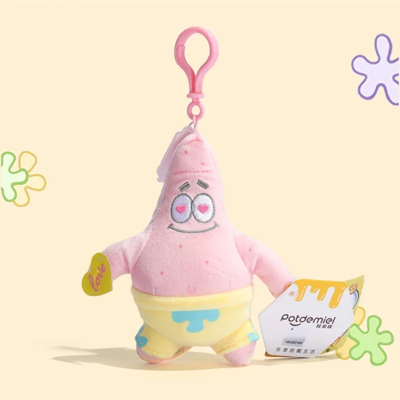 سبونجبوب سكوير بانتس و باتريك ستار كاواي حلقة مفاتيح كرتونية ، ألعاب قطيفة محشوة ، هدية حفلة عيد ميلاد أنيمي للأطفال ، وردي