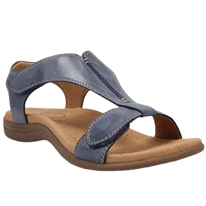 

Large Sandals Women's 2023 Summer New Flat Bottom Arch Massage One Word Leisure Beach Sandals