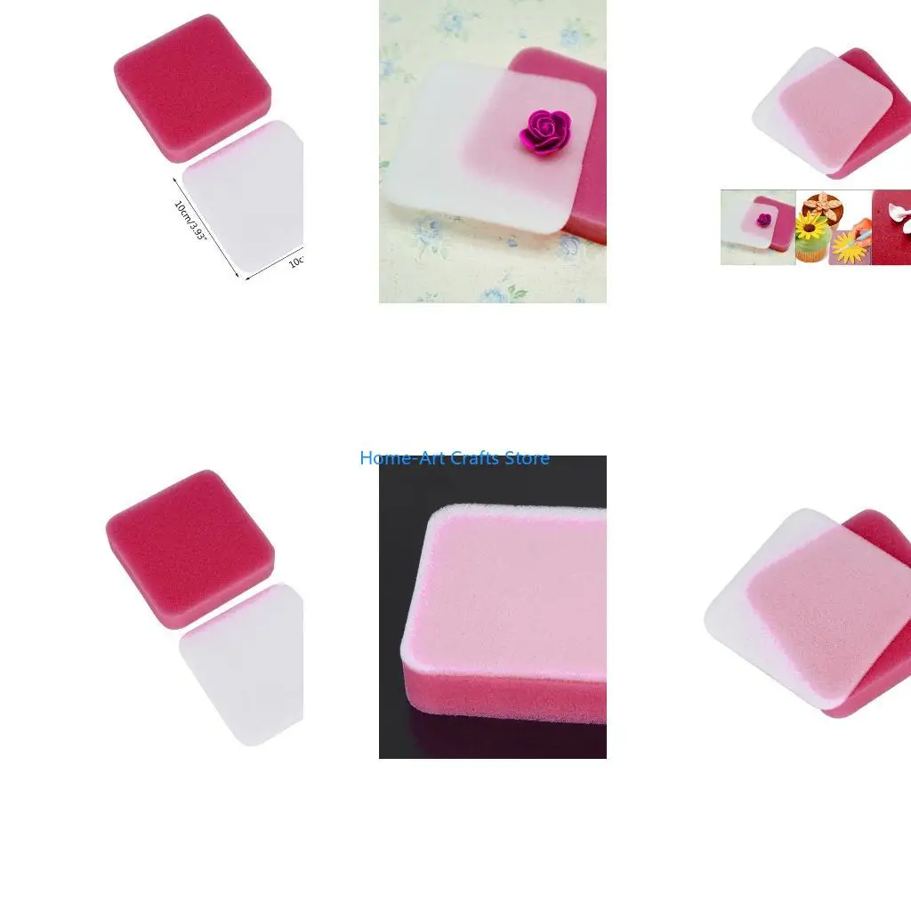 Y3NA Fondant Shaping Sponges Pad Sugar Flower Foam Pad Sponges Mats Cake Decorating Tool for Kitchen Baking Sugarcraft