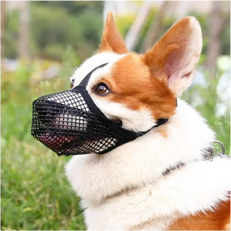 Summer Dog Muzzle Soft Mesh Covered Mouth Guard For Dogs Adjustable Dog Mouth Muzzle Anti-bite For Small Medium Large Dogs