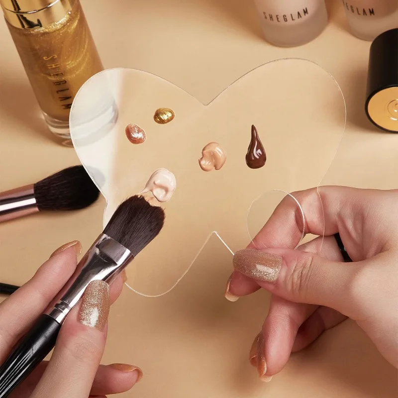 Professional Acrylic Cosmetic Mixing Tray For Foundation Lipstick Nail Art Multifunctional Artist Color Blending Makeup Tool