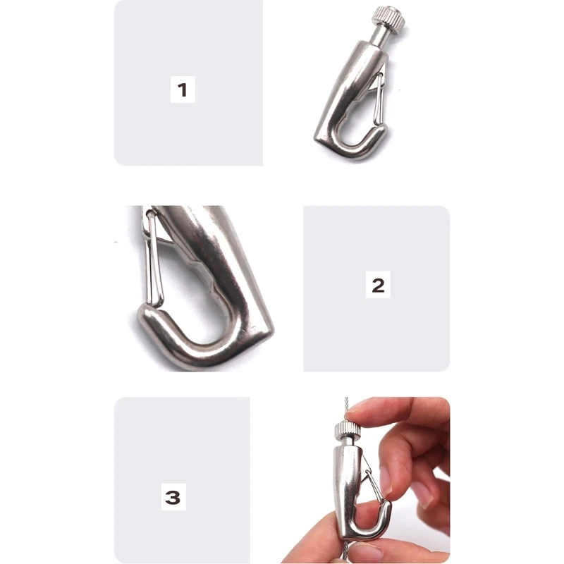 Set of 10 Gallery Picture Hanging Hooks Metal Wire Rope Hook Gallery Hangers A0KC