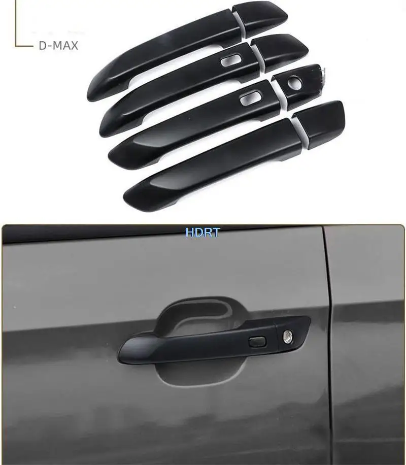 For Isuzu D-MAX D MAX 2021 2022 Door Handle Bowl Protector Cover Trim frame Carbon Fiber ABS chrome Car Styling Auto Accessories