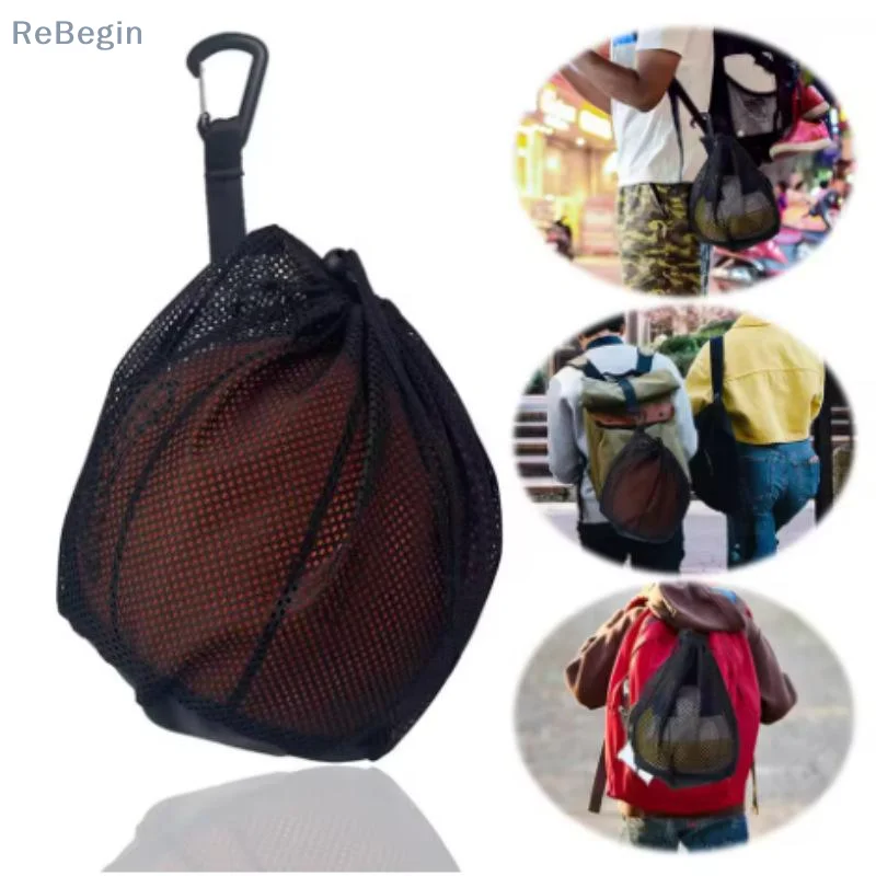 1/2Pcs Drawstring Portable Basketball Backpack Mesh Bag For Football Soccer Volleyball Outdoor Sports Ball Storage Bags
