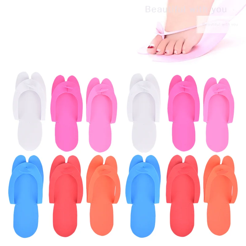 

12 Pairs Disposable Foam Slippers Salon Spa Pedicure Sandals Foam Slippper