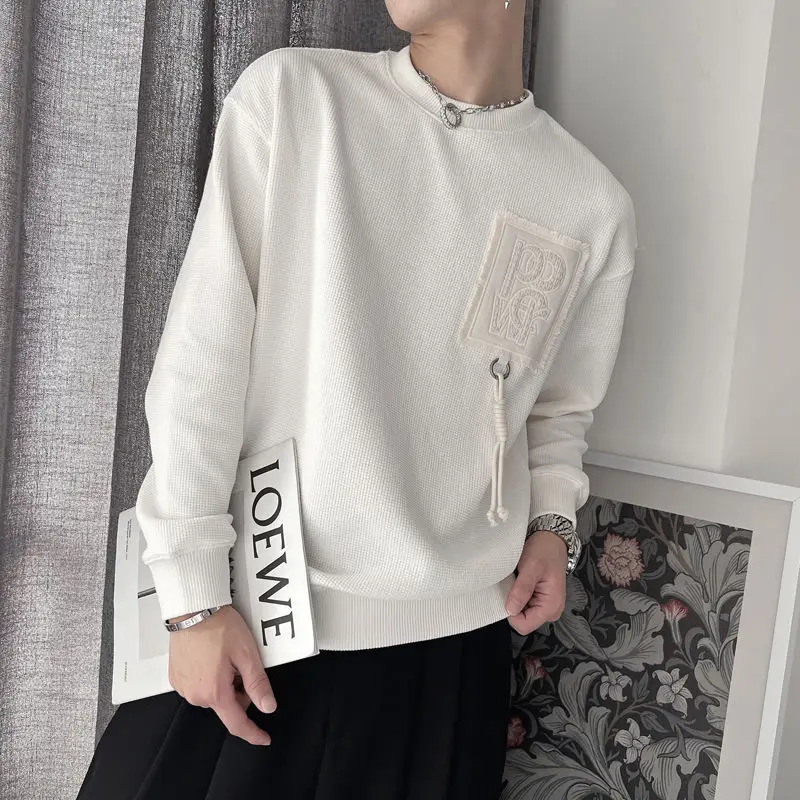 

Spring Autumn KPOP Fashion Style Harajuku Slim Fit Tops Loose Casual All Match Undershirt Insert O Neck Long Sleeve Sweatshirt