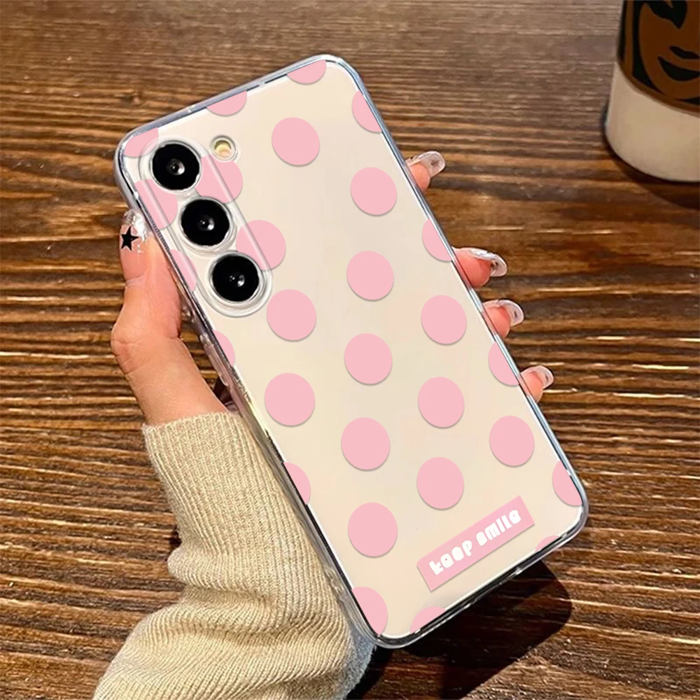 Pink Big Wave Spot Phone Case For Samsung S21 Ultra S20 Note10 Plus S10 Plus A14 M53 M23 A50 Case Cover Funda Bumber