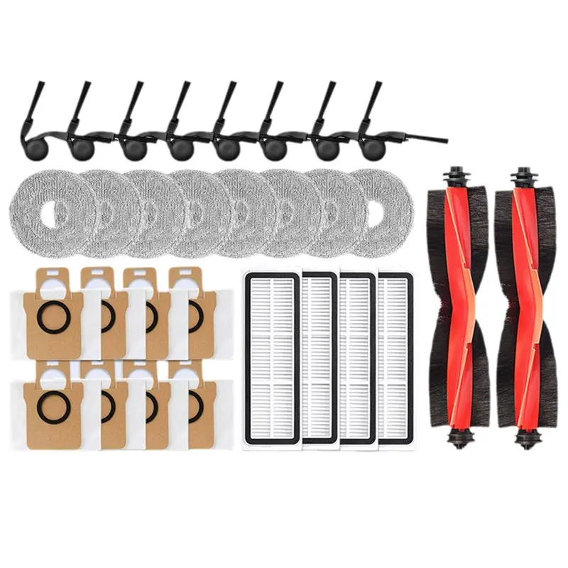 

Запасные части B82B для робота-пылесоса Xiaomi 5 PRO/OV21CN — основная щетка, боковая щетка, салфетка для мытья полов, HEPA-фильтр и мешок для сбора пыли