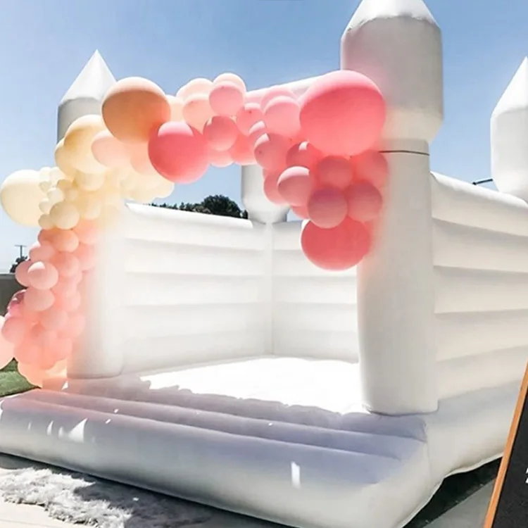 13ft Bounce House Inflatable PVC White Wedding Bouncy Castle Kids Jumping Bouncer With Blower Inflation Rental Backyard Children