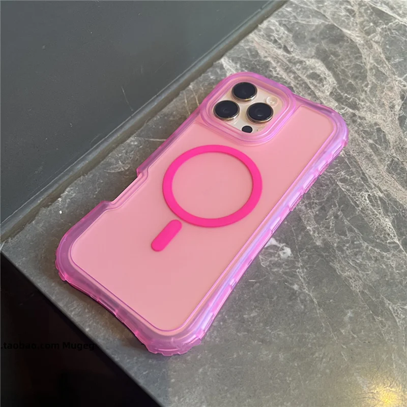 Gosco 3 em 1 pc + silicone à prova de choque magnético magsafe caso duro para iphone 16 15 14 13 15pro max carga sem fio armadura capa