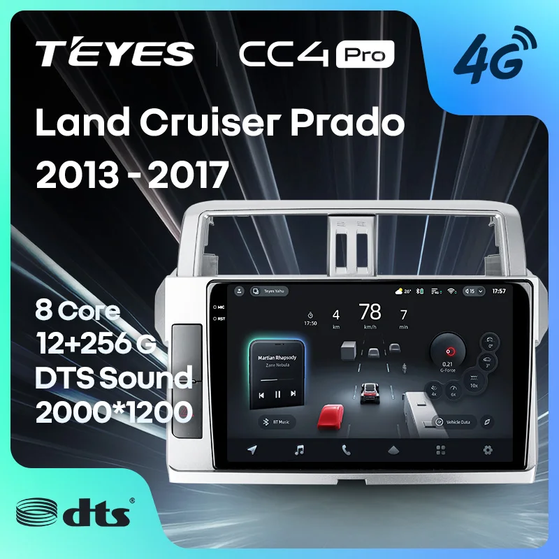 

TEYES CC4 PRO For Toyota Land Cruiser Prado 150 2013 - 2017 CarPlay Android Auto 2DIN Car play Radio Multimedia Stereo