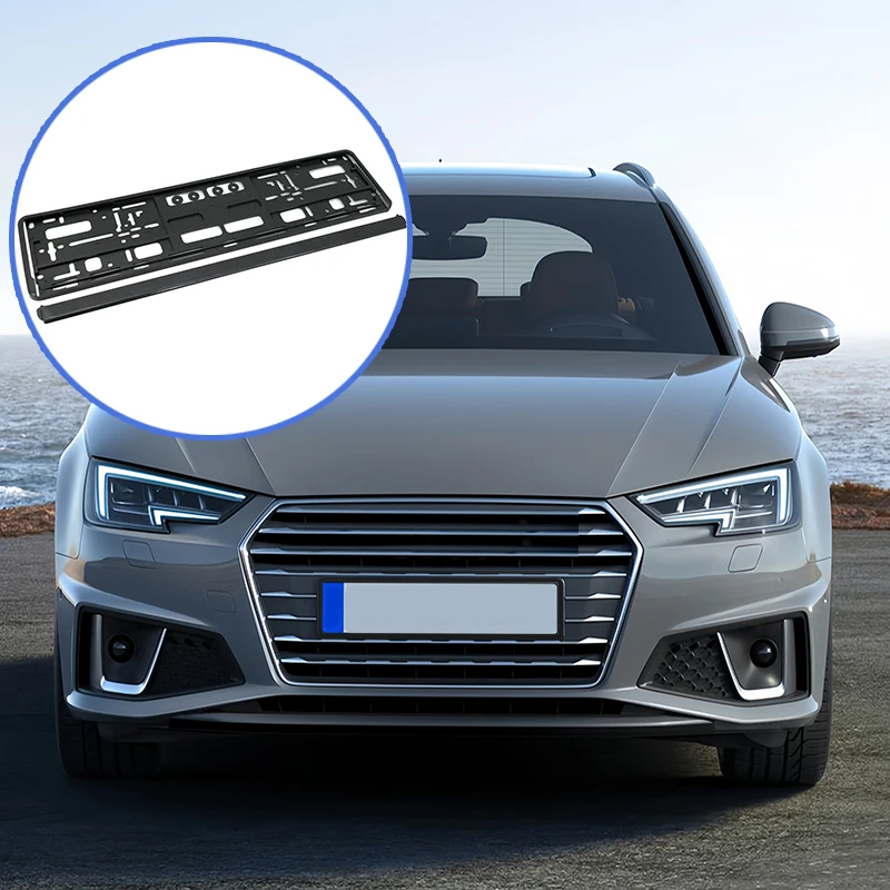 ABS- Plastic material European standard single truck license plate frame for foreign trade