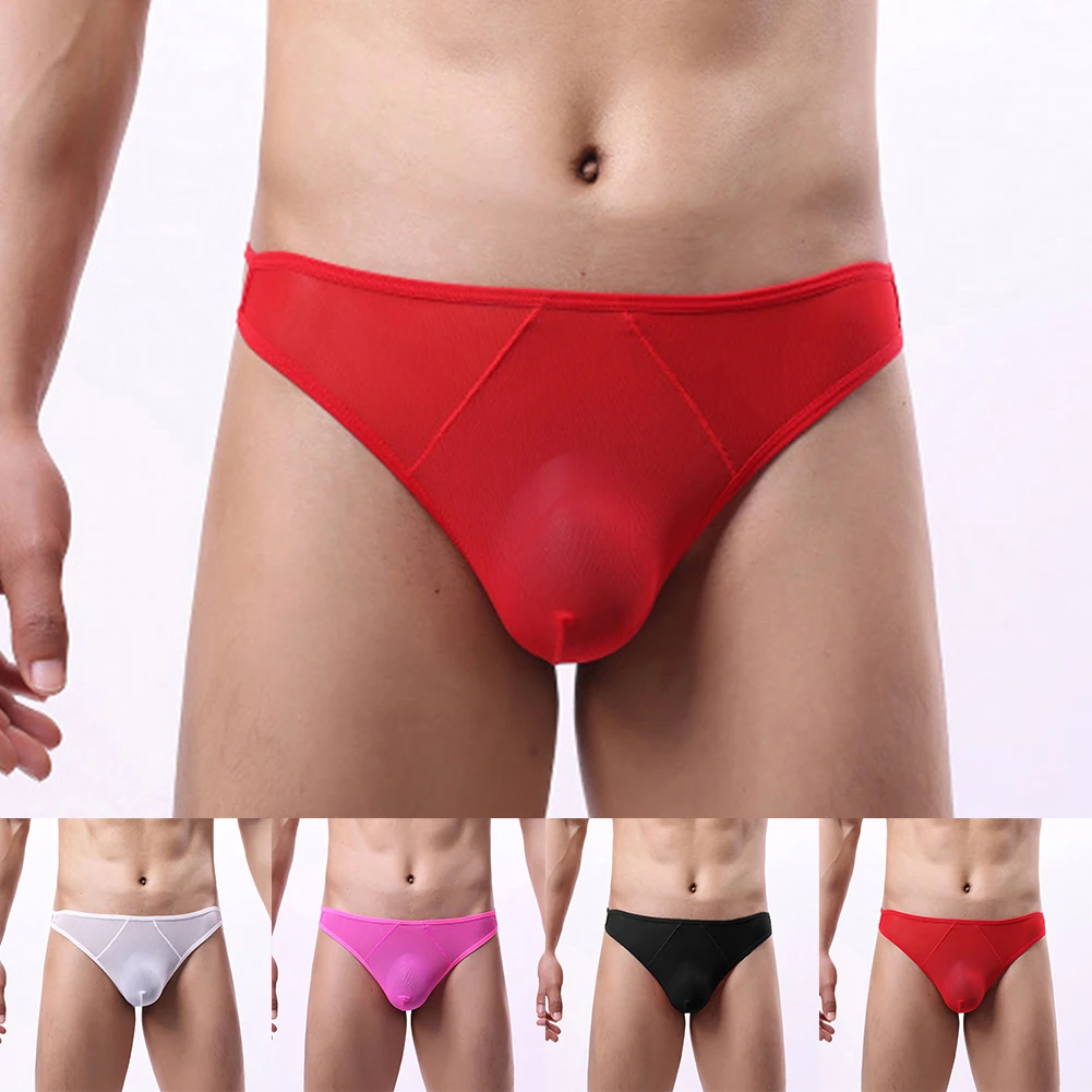 Tessuto in poliestere per l'uso quotidiano Vita bassa Perizoma rigonfio Intimo Vita bassa Vedi attraverso slip perizoma sexy Elastico