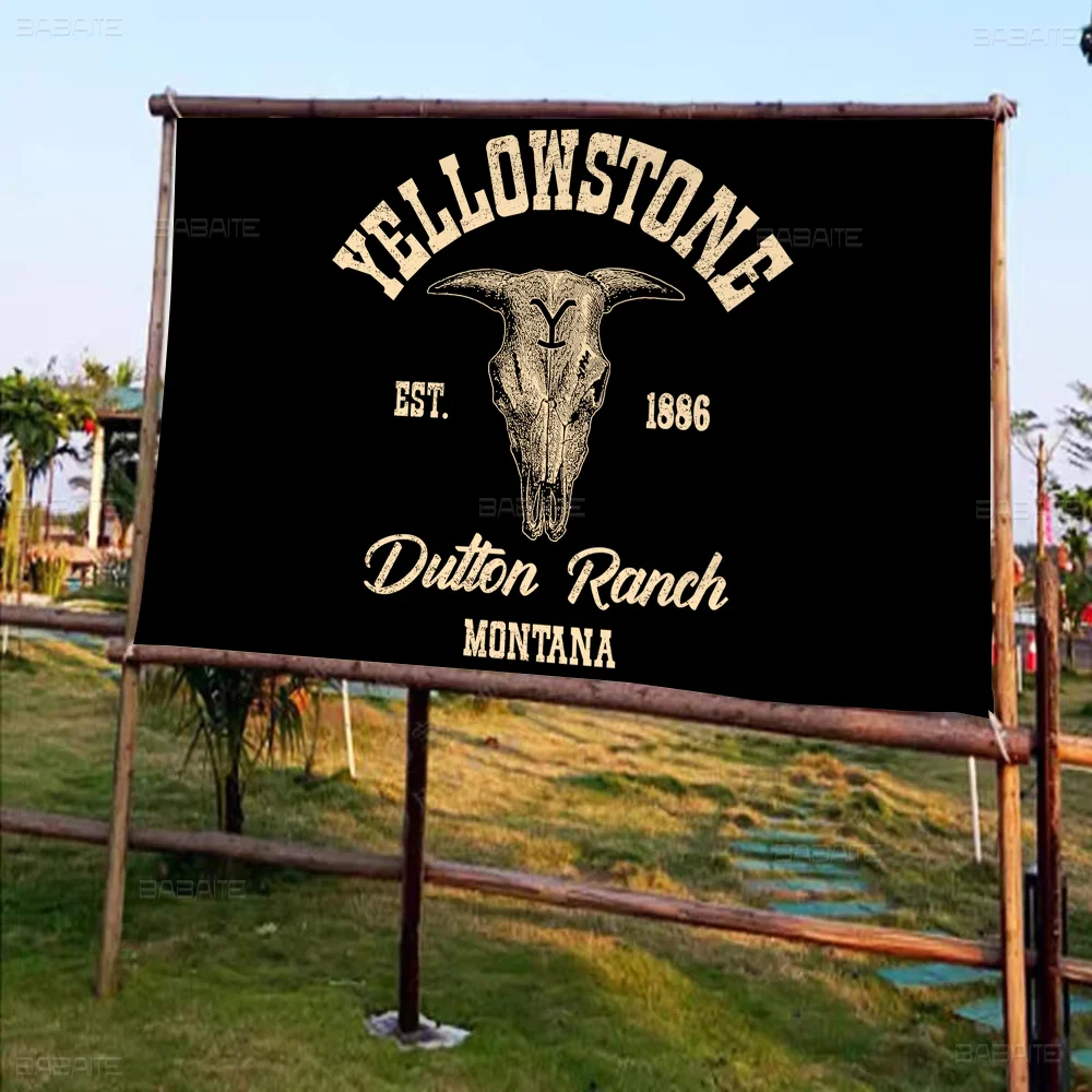 Yellowstone Dutton Ranch Small Size Cheerleading Banner Hand Pulled Flag Outdoor Atmosphere Flags