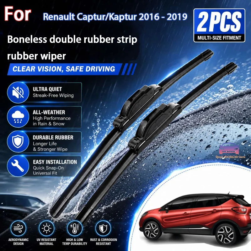 

Front Wiper Blades For Renault Captur/Kaptur 2016 - 2019 Windshield Windscreen Window Brushes 26"+16" Modification Parts