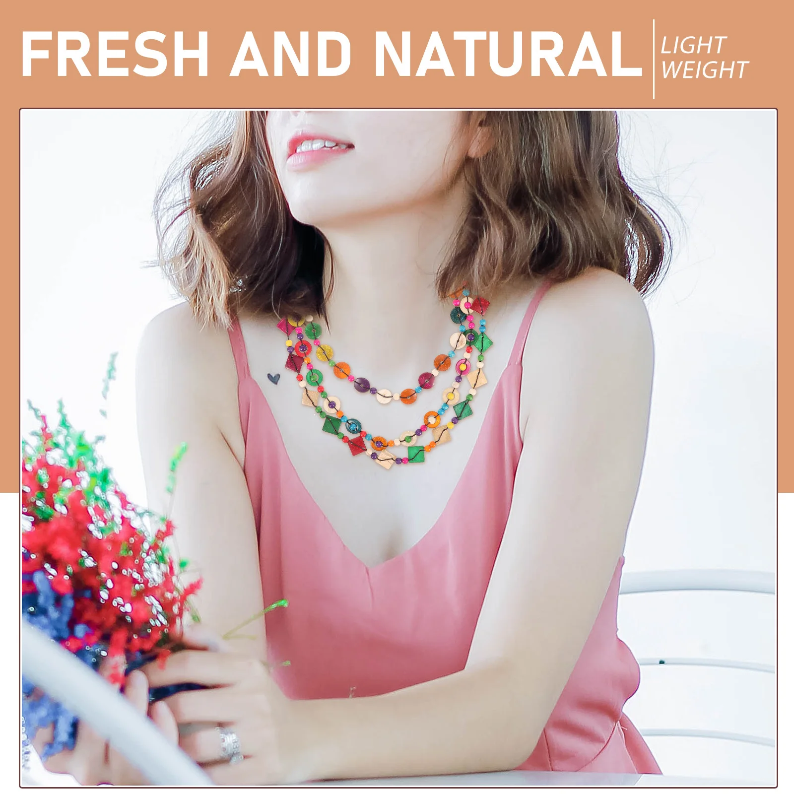 

Multilayer Bohemian Coconut Shell Wood Bead For Women Ethnic Handmade Beach Jewelry Pendant Charms Retro Fashion Ocean Daily