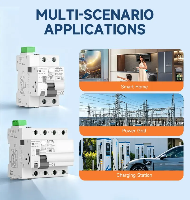 GEYA GRD9L mit A-SI RCCB Auto-Reconnectable Fehlerstromschutzschalter 2P 40A 0,03A (30mA) RCD Elektromagnetisch Superimmunisiert – Detail 9