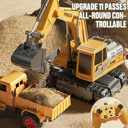 Large alloy remote control excavator toy car, little boy electric excavator, car engineering vehicle, children's shovel