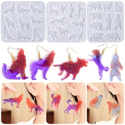 Earrings Ferocious Animal Series Resin Drip Mold DIY Snow Dog Polar Bear Silicone Mold Earrings Jewelry Handmade