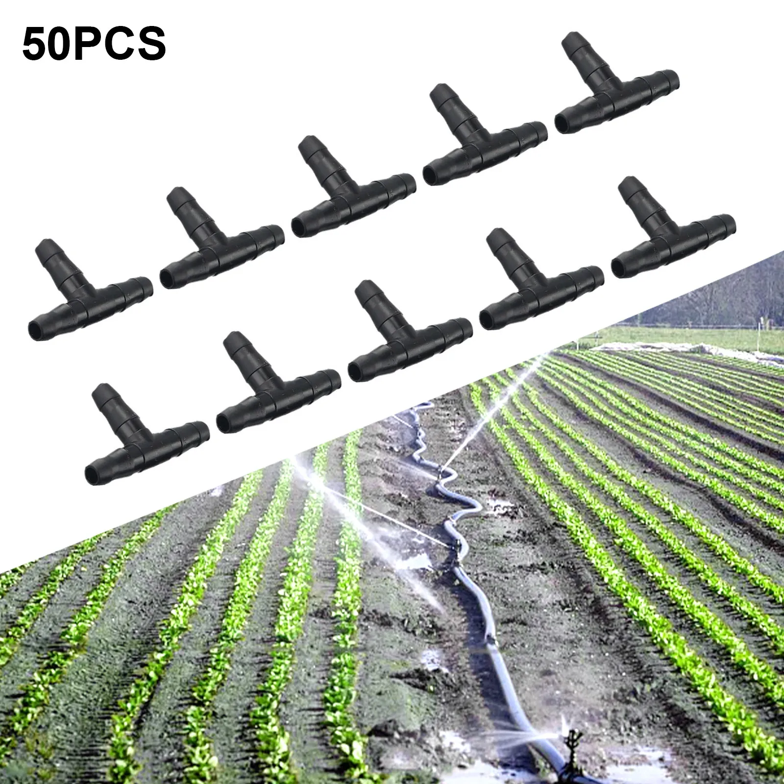 High Quality Tee Connector 50pcs Watering 51477117532 ​drip Accessories Black For 4/7mm Hose Nozzle For 4/7mm hose nozzle