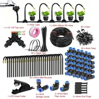 30M DIY Free Bending Universal Sprayer Kit 8mm Hose Patio Misting Cooling System for Garden Plant Fogging Watering Irrigation