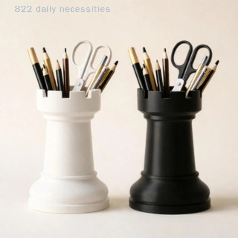 1PC Cute Plastic Chess-Shaped Pen Holder Creative Flower Vase Pencil Storage Box Multi-function Makeup Brush Storage Cup Student