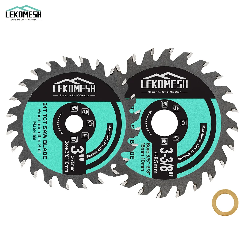 LEKOMESH 1/2Pcs 75/85mm TCT Circular Saw Blades For Cutting Wood Working Plastic Hard Alloy Professional Mini Disc Cutter