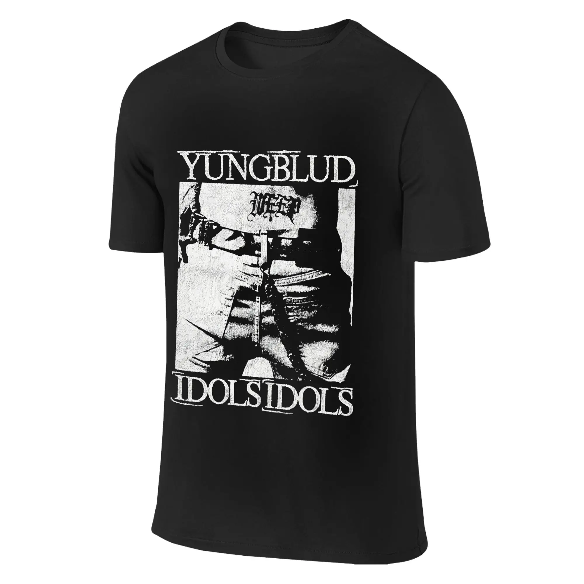 مضحك المعبود أجنحة YUNGBLUD تي شيرت للرجال س الرقبة القطن الخالص تي شيرت قصيرة الأكمام تيز هدية الملابس