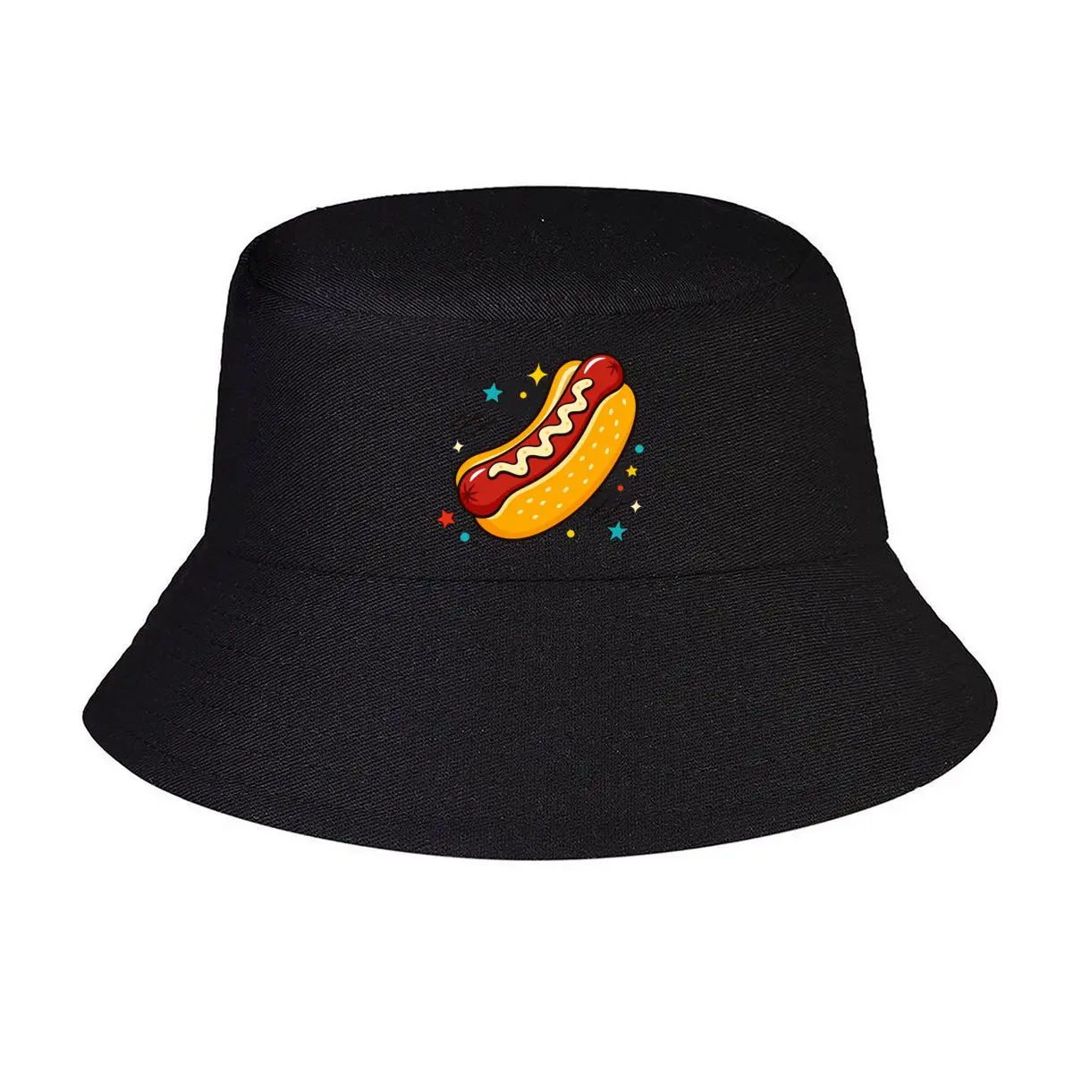 Playful Retro Hotdog Snack Illustrat Fisherman Hat Winter Cap