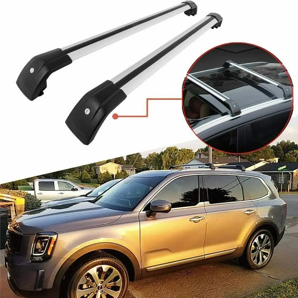 Fits for 2019-2022 KIA Telluride Lockable Crossbars Roof Rack Rail Cross Bars