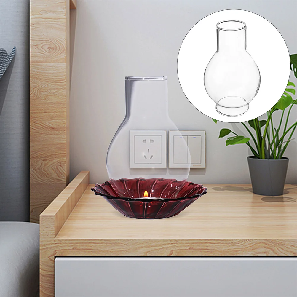 

2 Pack Tall Glass Shades for Hurricanes Windproof Bracket Included Ideal Dining Table Decor Home Accessories