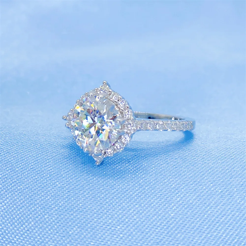 Trendy Large Round Cubic Zirconia Engagement Ring AAA White Crystal Bride Promise Wedding Rings for Women Jewelry Bague Femme