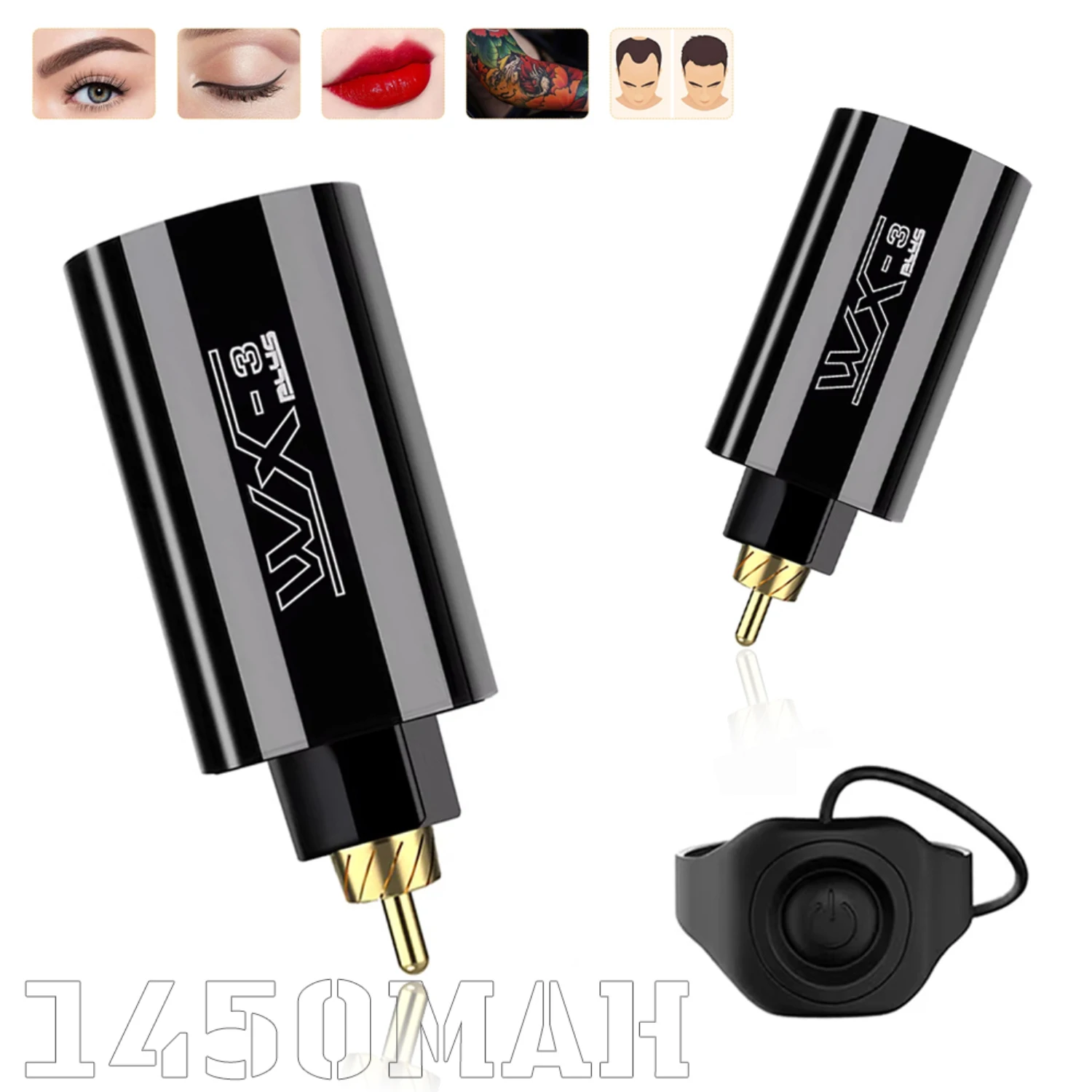 Wireless Tattoo Battery Power Supply for Tattoo Pen Machine Cordless RCA Jack by Lightweight Small Digital Display Tattoo Batter