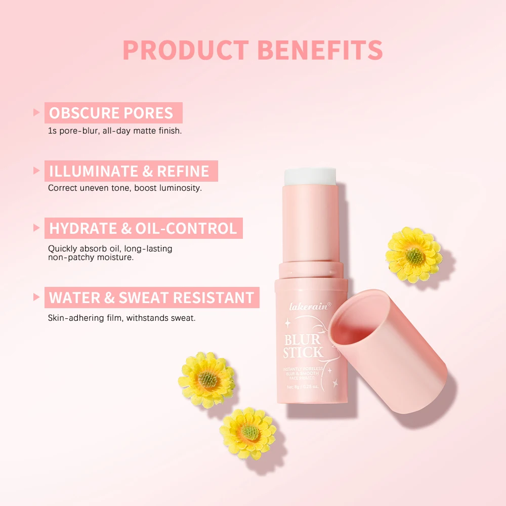Blur Stick Instant Pore Eraser Primer Makeup Długotrwały Kontrola Oleju Nawilżający Matujący Wykończenie Blur Pores Makeup