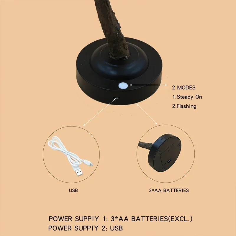 LED-Baumlichter, Tischleuchte, verstellbare Zweige, beleuchtet, Heimbeleuchtung, Raum, Neujahrsdekoration, Weihnachtsdekoration