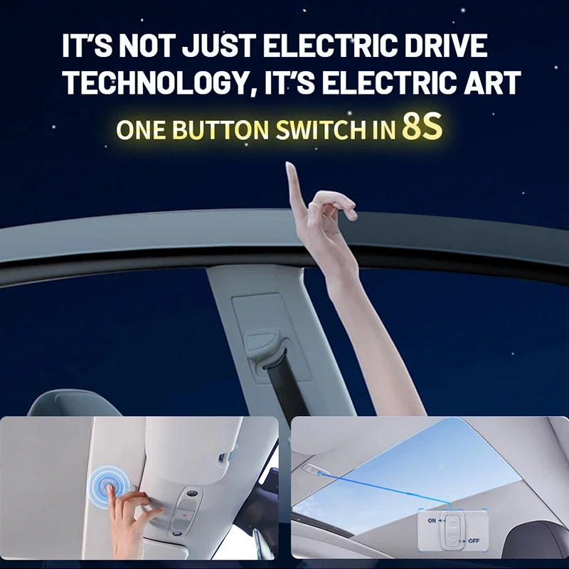 Electric Sunshade For Tesla Model Y Juniper 2025, Auto Open/Close Sunshade Roof, Perfect Fit Sun Shade Cover Easy Installation