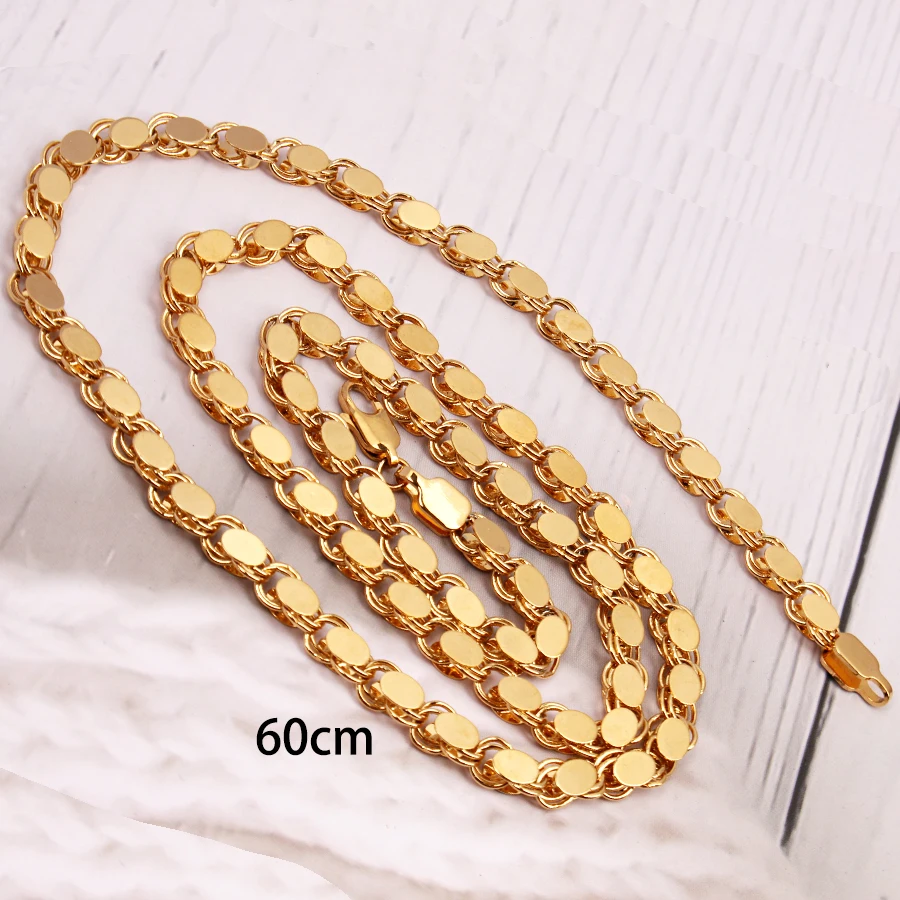 Arabic Dubai Gold Plated Chain Necklace Handmade Twisted Singapore Chain Unisex Necklace Luxury Gifts for Women DIY Metal Chain