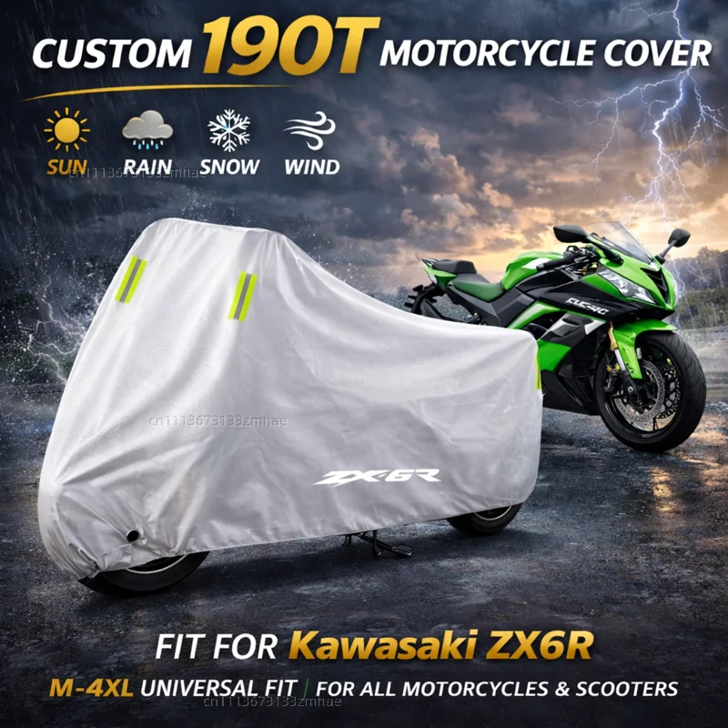

For Kawasaki Ninja ZX6R ZX-6R ZX 6R 2009-2022 Motorcycle Cover Waterproof Heavy Duty Outdoor Rain Dust Sun Protector