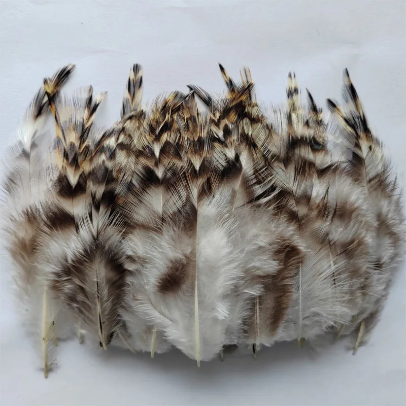 200Pcs 7-10cm Loose Natural Grey Grizzly Rooster Saddles Feathers for Art, Millinery,Craft, Rooster,Grizzly,Trim