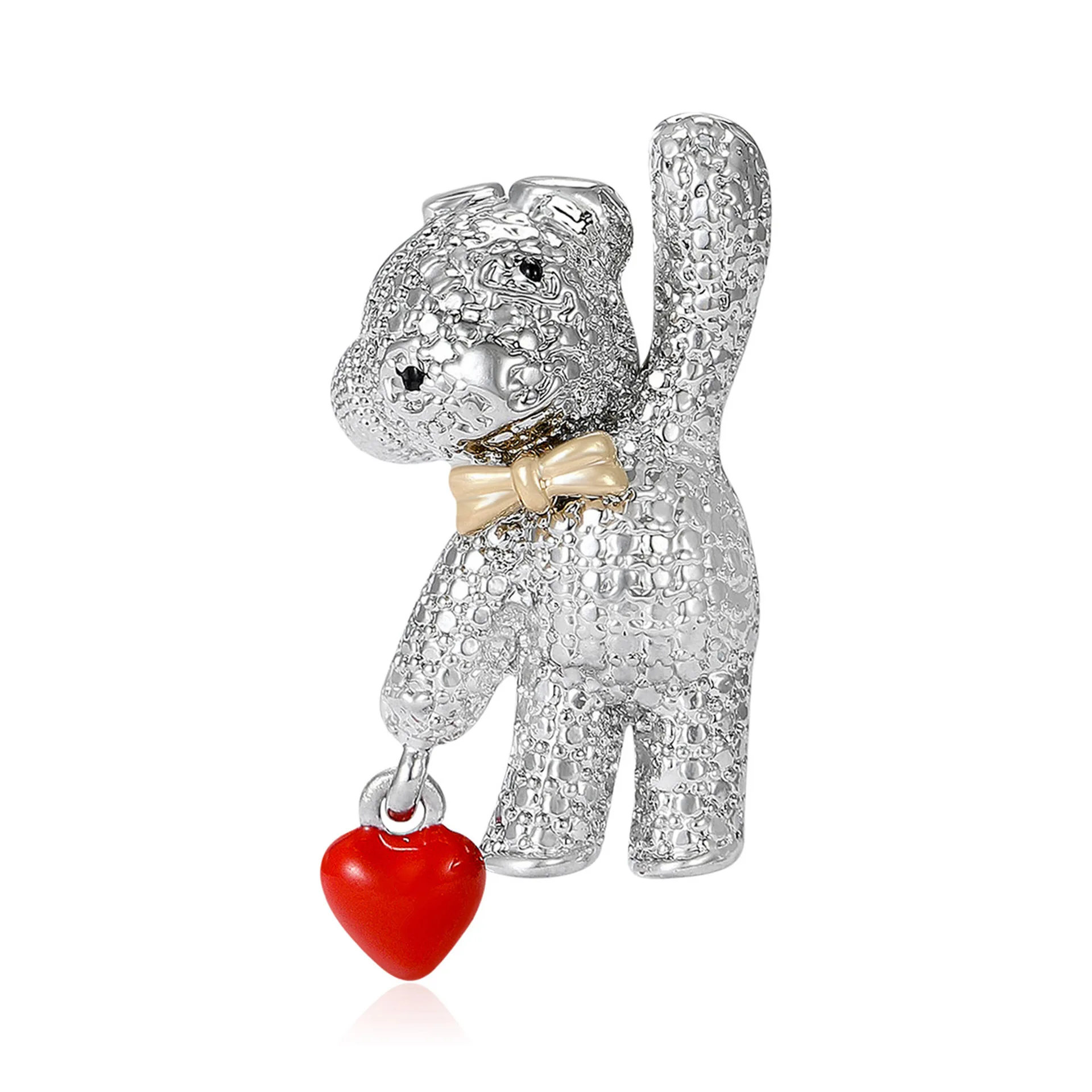 

Water Diamond Hand-Held Heart-Shaped Bear Brooch, Fashionable Men's And Women's Pins, Creative Winter Party Clothing And Accesso