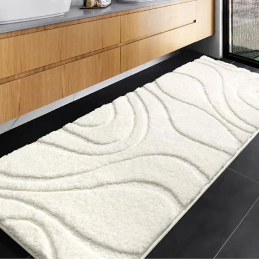 

Bathroom Rugs Non Slip Washable Absorbent Long Bathroom Mat Runner Rug Plush Fluffy Ultra Soft Microfiber Thick Matts for Bathr