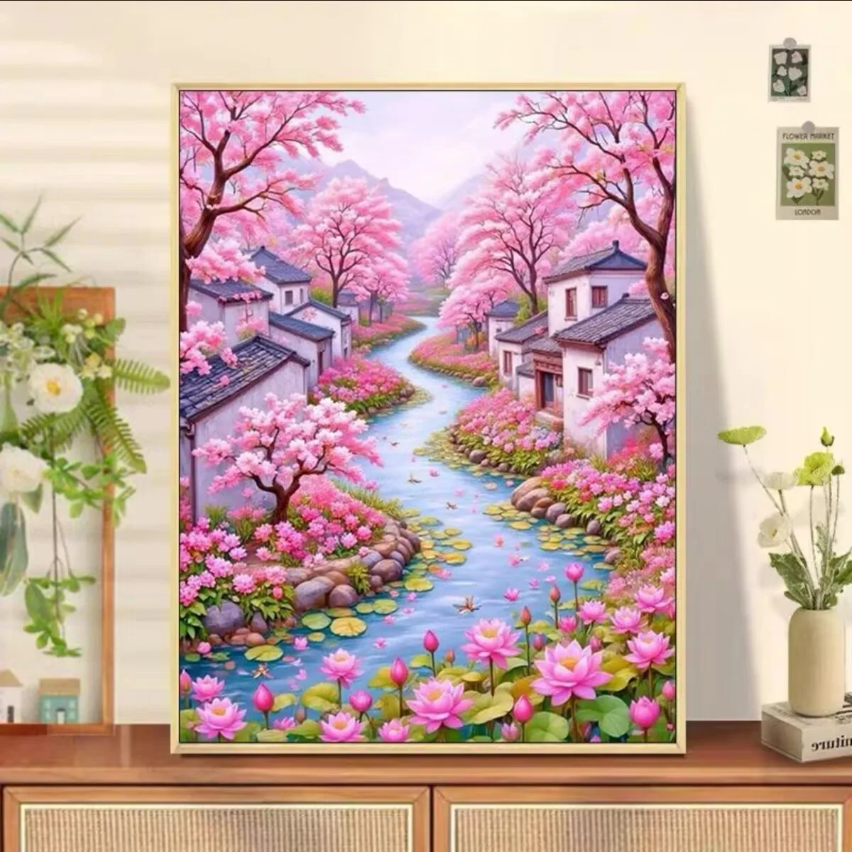 

9CT 14ct 38x50cm Peach Blossom Town печатный набор для вышивки крестом DIY рукоделие домашний декор поделки с иглами нитки